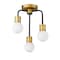Z-Lite Neutra 3 Light Semi Flush Mount, Matte Black + Foundry Brass & Opal 621-3SF-MB-FB - alternate 7
